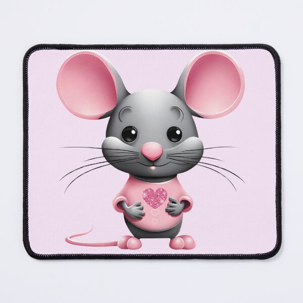 Item preview, Cute Mouse With Pink Heart designed and sold by MarzenaKa.