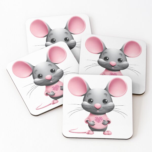 Item preview, Cute Mouse With Pink Heart designed and sold by MarzenaKa.
