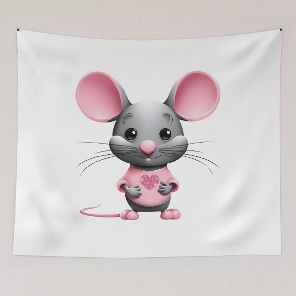 Item preview, Cute Mouse With Pink Heart designed and sold by MarzenaKa.