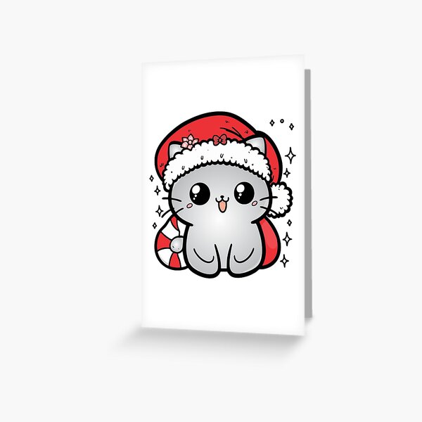 Item preview, Santy Cat Claws Kitty Santa Christmas Gray  designed and sold by NerdiPop.