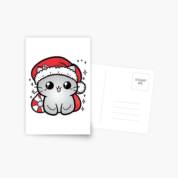 Item preview, Santy Cat Claws Kitty Santa Christmas Gray  designed and sold by NerdiPop.