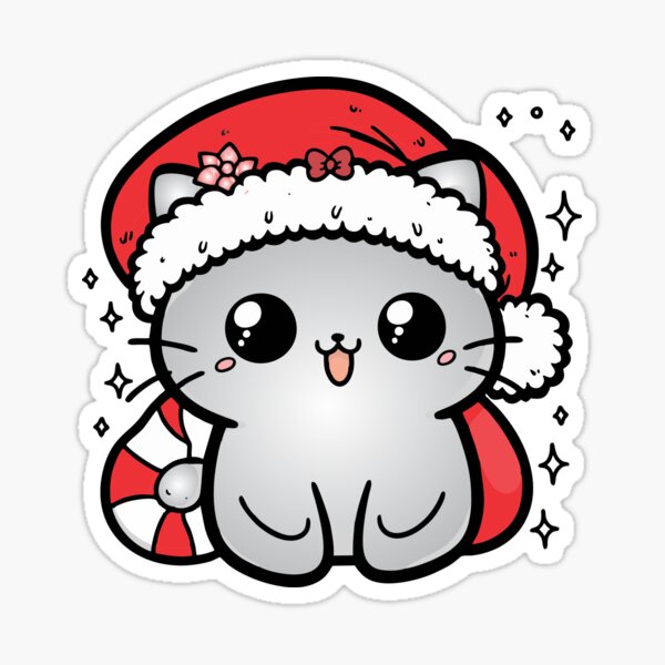 Item preview, Santy Cat Claws Kitty Santa Christmas Gray  designed and sold by NerdiPop.
