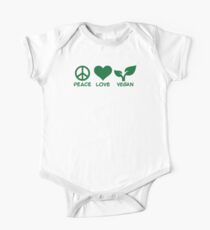 Peace love vegan One Piece - Short Sleeve