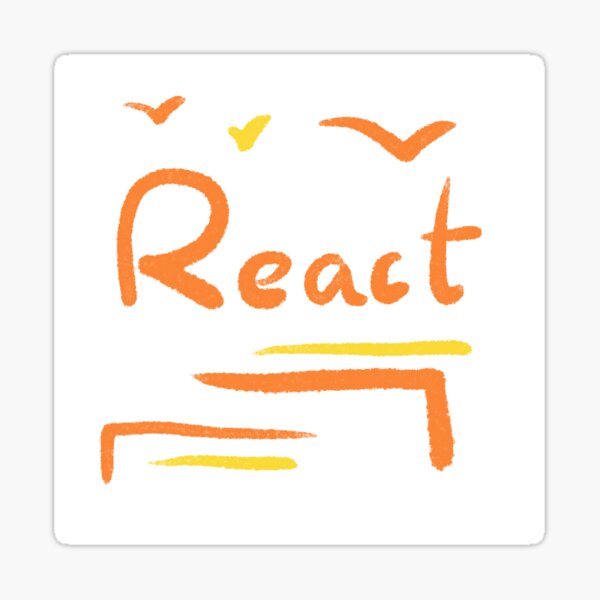React type art programming coding typography pattern Sticker