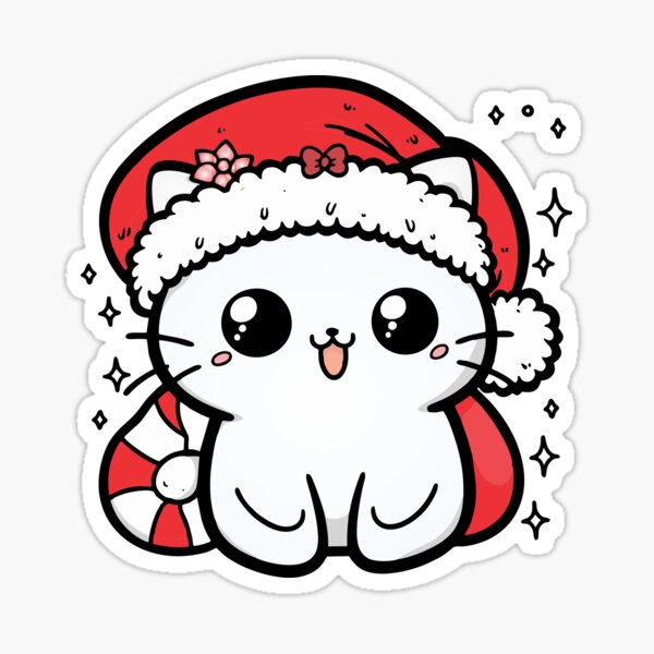 Item preview, Santy Cat Claws Kitty Santa Christmas White designed and sold by NerdiPop.
