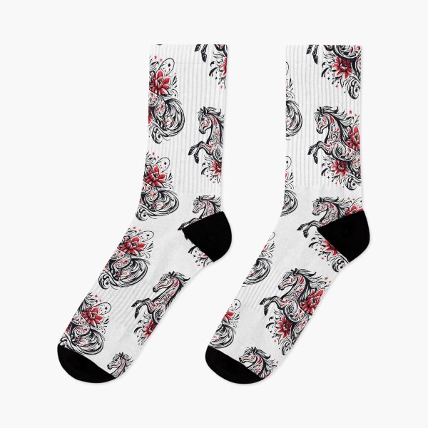 Item preview, Red And Black Abstract Horse Tattoo Design designed and sold by Coffee Lifestyle.