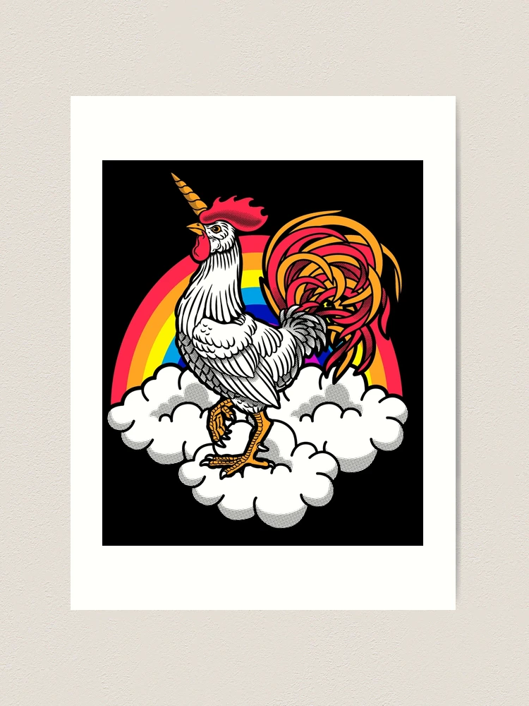 Unicorn Chicken Rainbow Art Print for Sale by Teeming