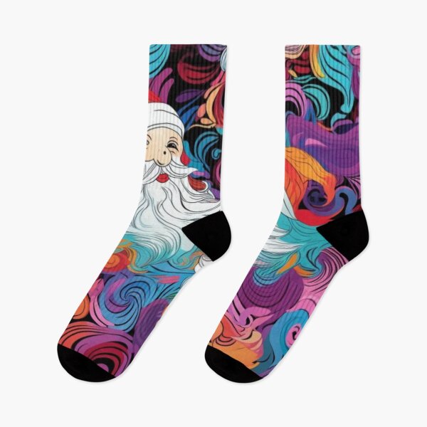 Item preview, Whimsical Santa Claus Delight Socks - A Kaleidoscope of Colors (One Color only) designed and sold by PurpleMoss.