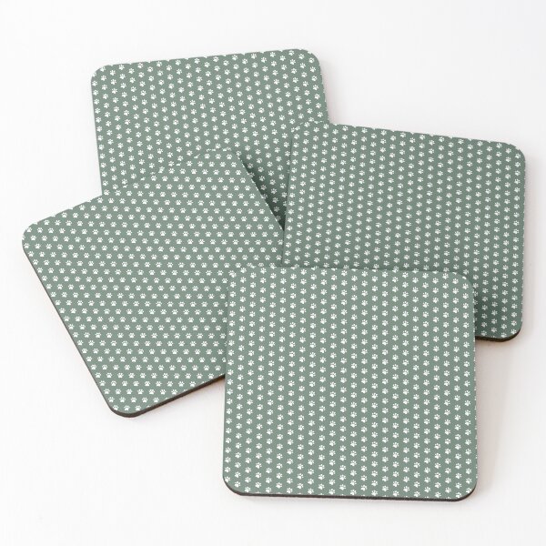 Item preview, Cat Paw Print in White and Soft Green designed and sold by Vincent White.
