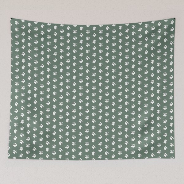 Item preview, Cat Paw Print in White and Soft Green designed and sold by Vincent White.