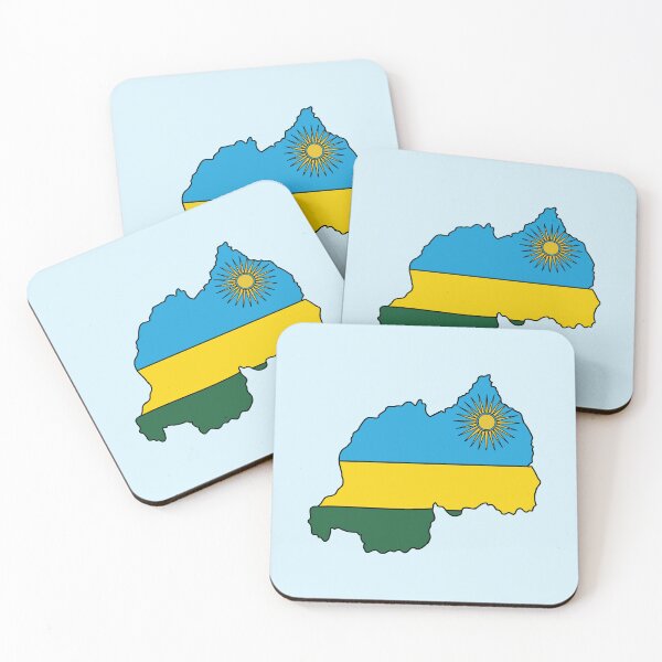 Item preview, Rwanda country shape flag designed and sold by Rachael Taylor.