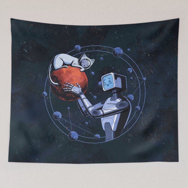 Item preview, Robot and Cat on Mars designed and sold by ROBOxART.
