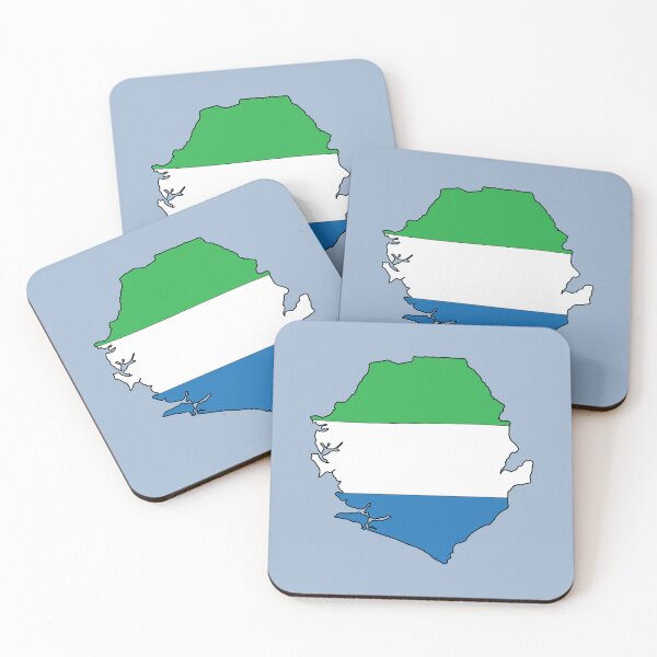 Item preview, Sierra Leone country shape flag designed and sold by zenithcreative.