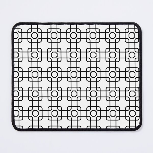 Item preview, Black White Monochrome Geometry Hexagon Octagon Square Classic Minimal 70s Pattern designed and sold by PenguinForests.
