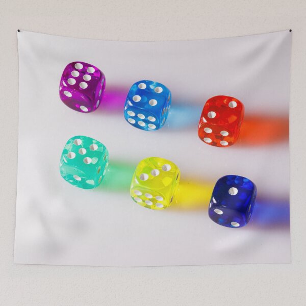 Item preview, A group of colorful 6-sided dice on a white backdrop designed and sold by Giuseppe Cammino.