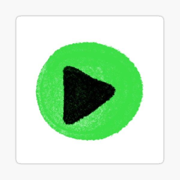 Green Black Kiwi Spotify play button organic pattern Sticker