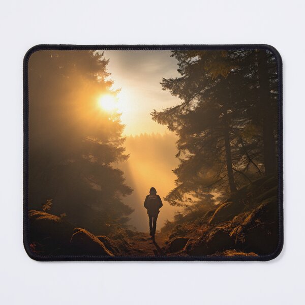 Item preview, Hiking in Autumn: A Solitary Trek through the Foggy Forest designed and sold by Shirtastically.