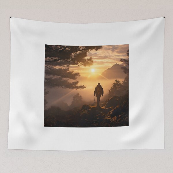 Item preview, Hiking in Autumn: A Solitary Trek through the Foggy Forest designed and sold by Shirtastically.