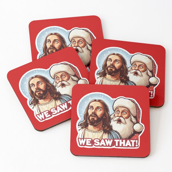Item preview, WE SAW THAT meme Jesus Santa Claus Let It Snow Christmas Miracle designed and sold by plushism.