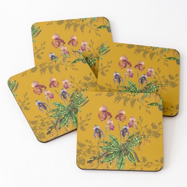 Item preview, Mystical Blooms: Wild Orchid Watercolor Collection on Gold  designed and sold by Hadamundo.