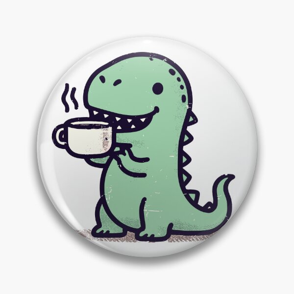 Item preview, Retro kawaii tea rex tyrannosaurus designed and sold by TomFrontierArt.