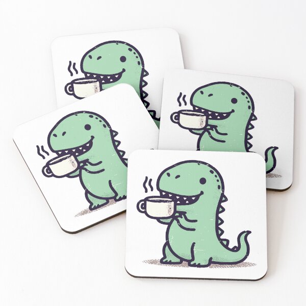 Item preview, Retro kawaii tea rex tyrannosaurus designed and sold by TomFrontierArt.