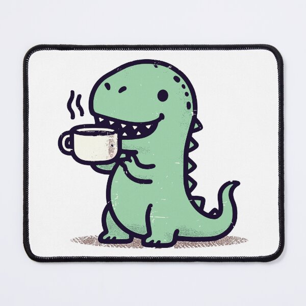 Item preview, Retro kawaii tea rex tyrannosaurus designed and sold by TomFrontierArt.