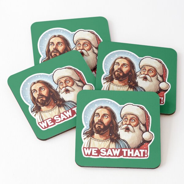Item preview, WE SAW THAT meme Jesus Santa Claus Let It Snow Christmas Miracle designed and sold by plushism.