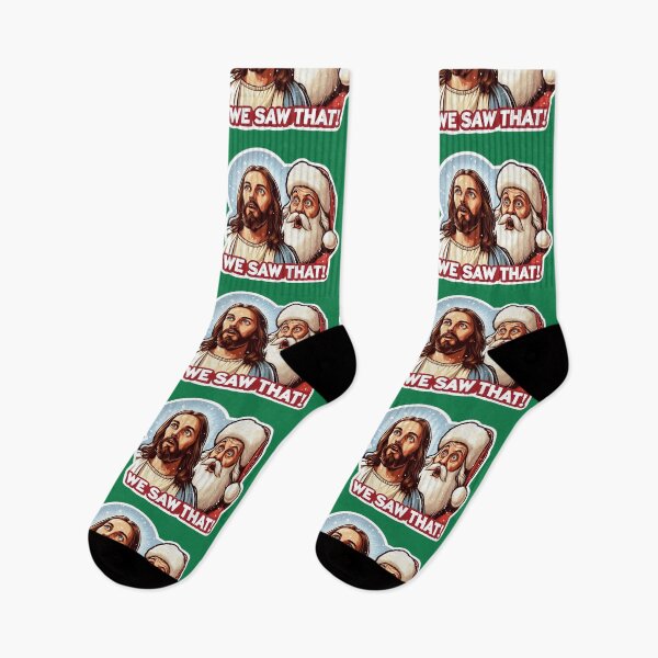 Item preview, WE SAW THAT meme Jesus Santa Claus Let It Snow Christmas Miracle designed and sold by plushism.