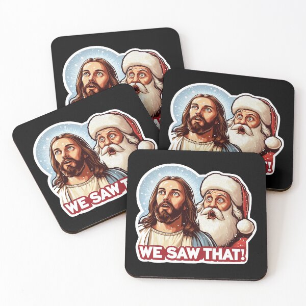 Item preview, WE SAW THAT meme Jesus Santa Claus Let It Snow Christmas Miracle designed and sold by plushism.