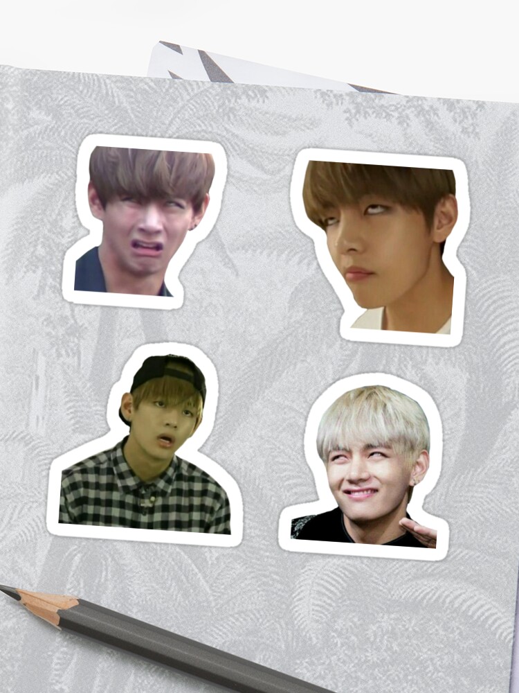 The Ultimate Old School Army Bts V Taehyung Meme Collection Sticker