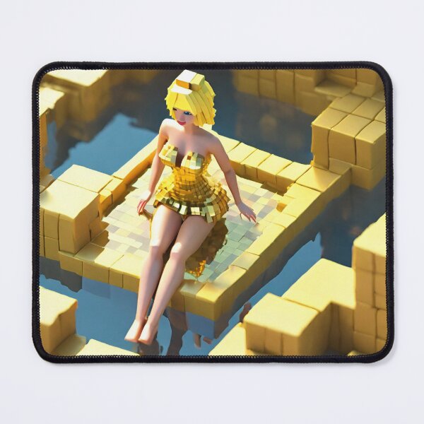 Item preview, doll looking blonde girls wearing golden mini dress partying in a golden jacuzzi designed and sold by thebitsinc.