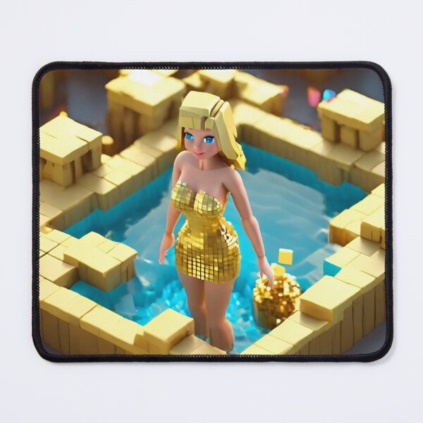 Item preview, doll looking blonde girls wearing golden mini dress partying in a golden jacuzzi designed and sold by thebitsinc.