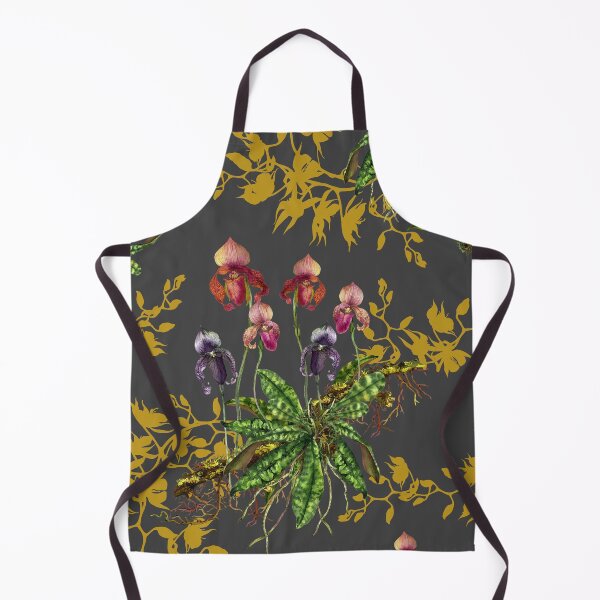 Item preview, Mystical Blooms: Wild Orchid Watercolor Collection on Dark Grey and Gold Shadow designed and sold by Hadamundo.