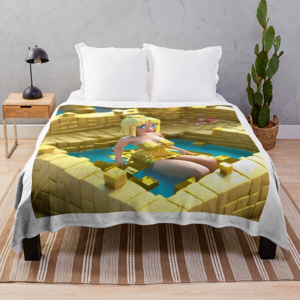 Item preview, doll looking blonde girls wearing golden mini dress partying in a golden jacuzzi designed and sold by thebitsinc.