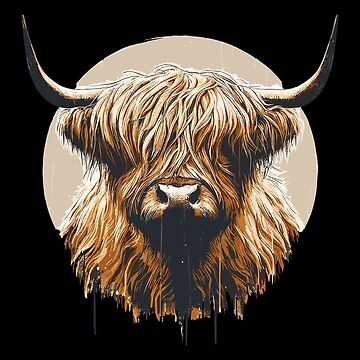 Artwork thumbnail, Funny vintage scottish highland cow heilan coo by TomFrontierArt