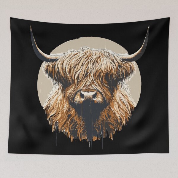 Item preview, Funny vintage scottish highland cow heilan coo designed and sold by TomFrontierArt.