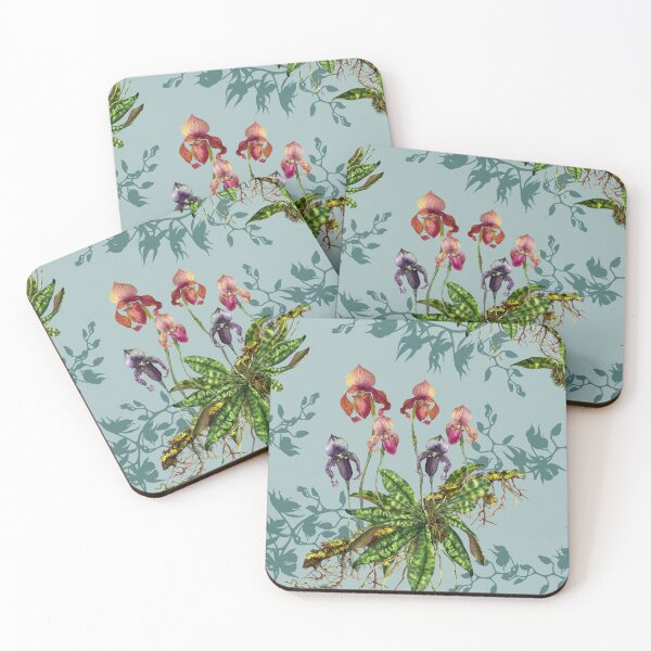 Item preview, Mystical Blooms: Wild Orchid Watercolor Collection on Blue and Teal Shadow designed and sold by Hadamundo.