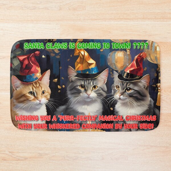 Item preview, Santa Claws is Coming to Town! Christmas Cat designed and sold by purrfect pattern.