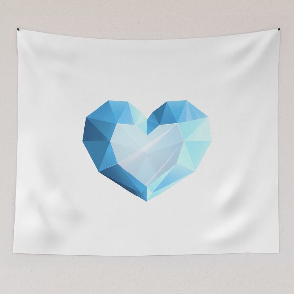 Item preview, Blue Crystal Heart designed and sold by AlliddeArt.
