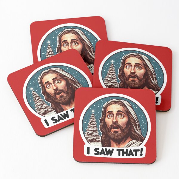 Item preview, I SAW THAT Jesus meme Snowing White Christmas Tree Miracle designed and sold by plushism.