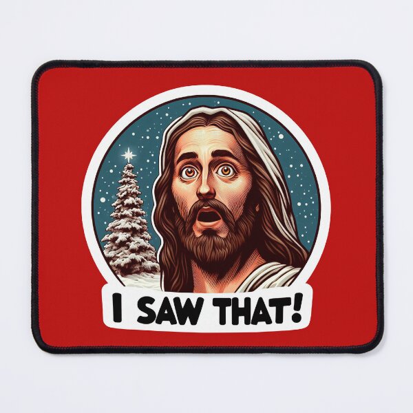 Item preview, I SAW THAT Jesus meme Snowing White Christmas Tree Miracle designed and sold by plushism.