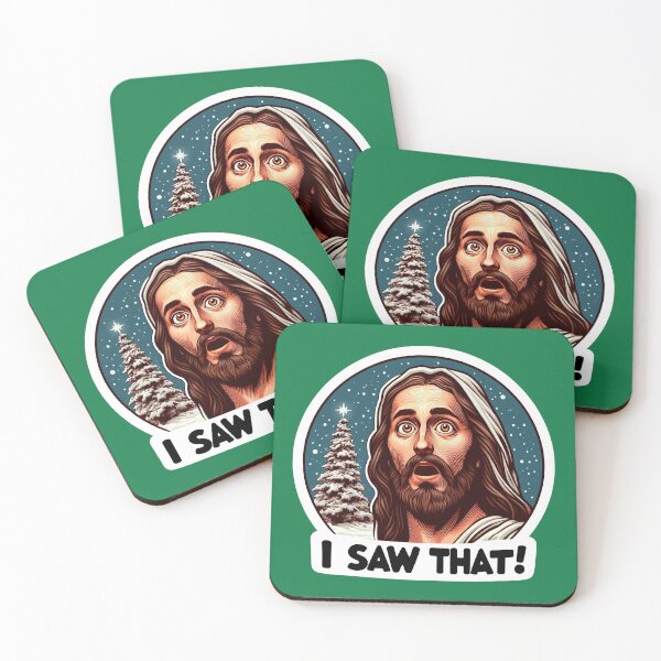 Item preview, I SAW THAT Jesus meme Snowing White Christmas Tree Miracle designed and sold by plushism.