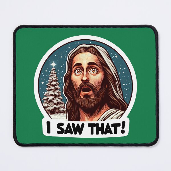 Item preview, I SAW THAT Jesus meme Snowing White Christmas Tree Miracle designed and sold by plushism.