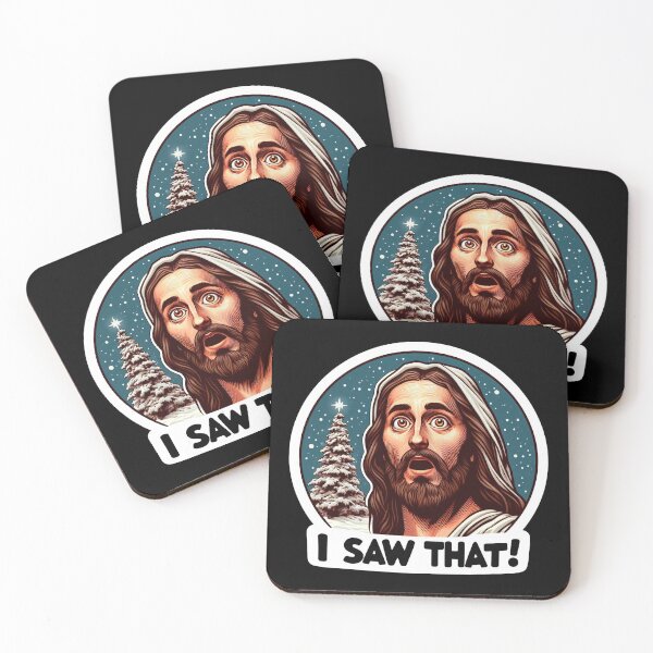 Item preview, I SAW THAT Jesus meme Snowing White Christmas Tree Miracle designed and sold by plushism.