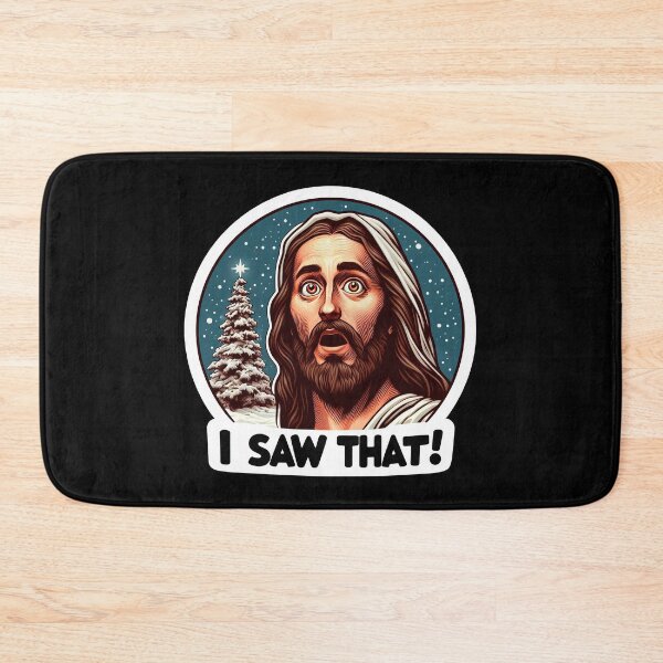 Item preview, I SAW THAT Jesus meme Snowing White Christmas Tree Miracle designed and sold by plushism.