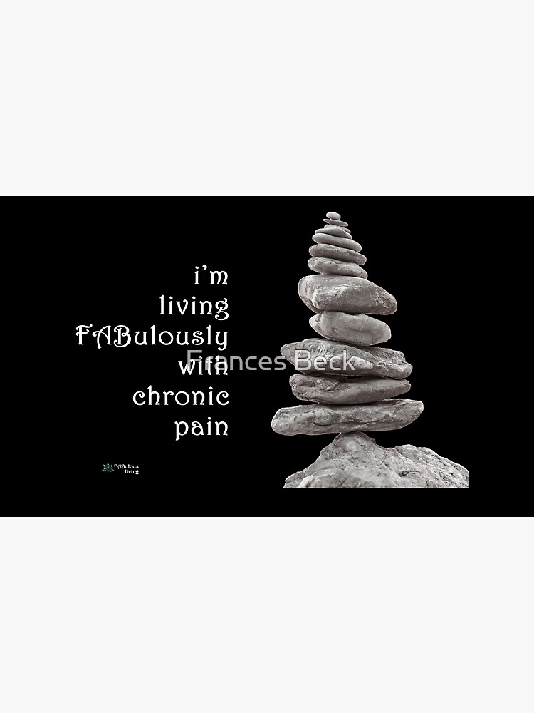 Thumbnail 3 of 3, Canvas Print, Balance Stones - Living FABulously with Chronic Pain Quote designed and sold by FABulous-living.