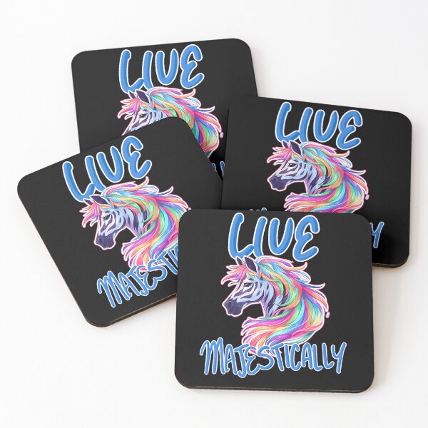 Item preview, Live Majestically Rainbow Zebra Blue Text Sticker and Shirt Design by Zeesdesign on Redbubble designed and sold by ZEESDESIGN.