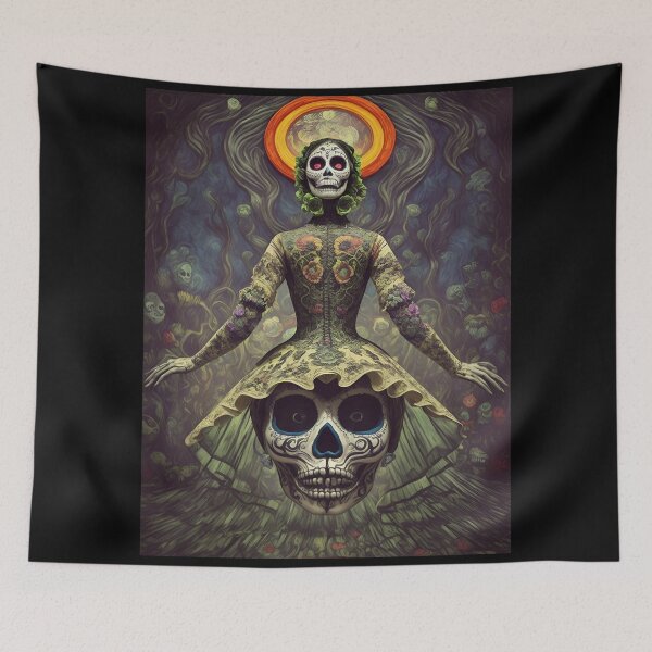 Item preview, Elegant gorgeous La Calavera Catrina, Lady of the afterlife, the Elegant Skull designed and sold by Fantasymachine.