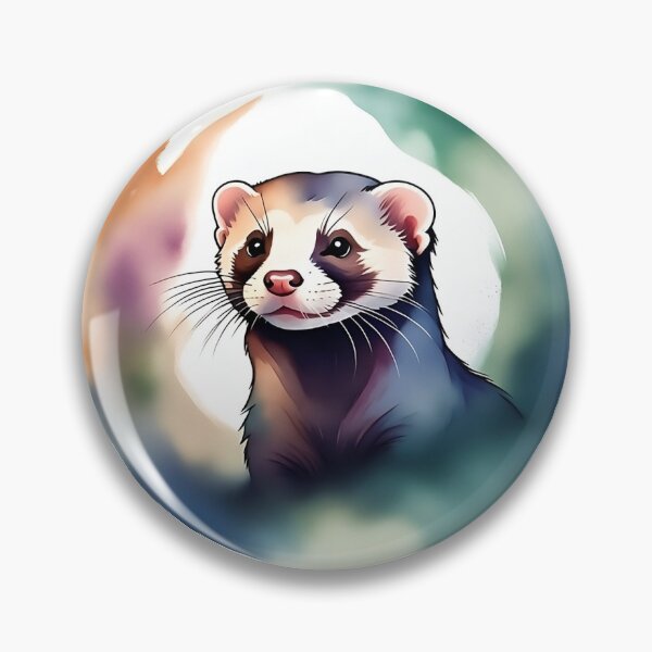 Item preview, Ferret Watercolor Circle Style Art designed and sold by LDJBlank.